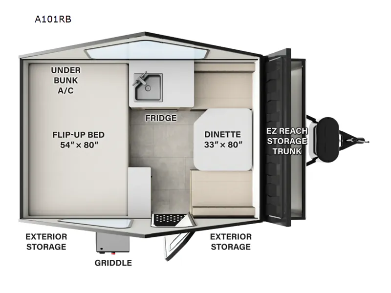 2026 Forest River Rockwood Hard Side A101RB floor plan
