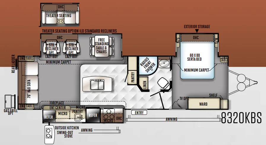 Forest River Flagstaff Classic Super Lite 832OKBS floor plan