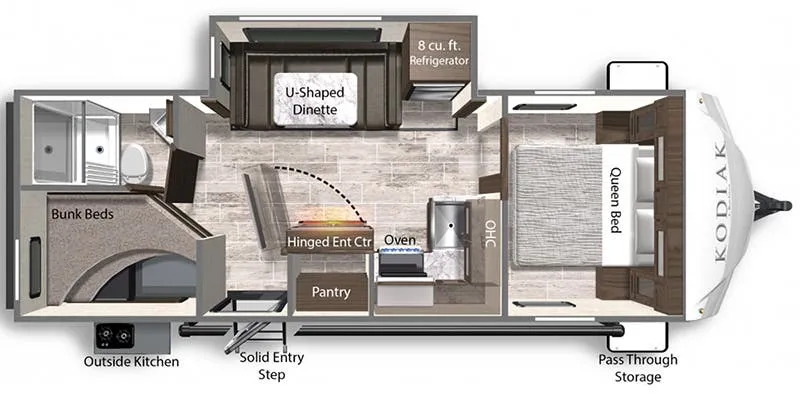 2021 Dutchmen Kodiak Ultra-Lite 248BHSL - Floor plan