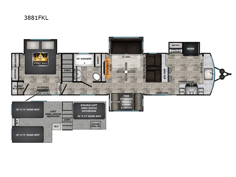 2025 CrossRoads Redwood Regency 3881FKL floor plan