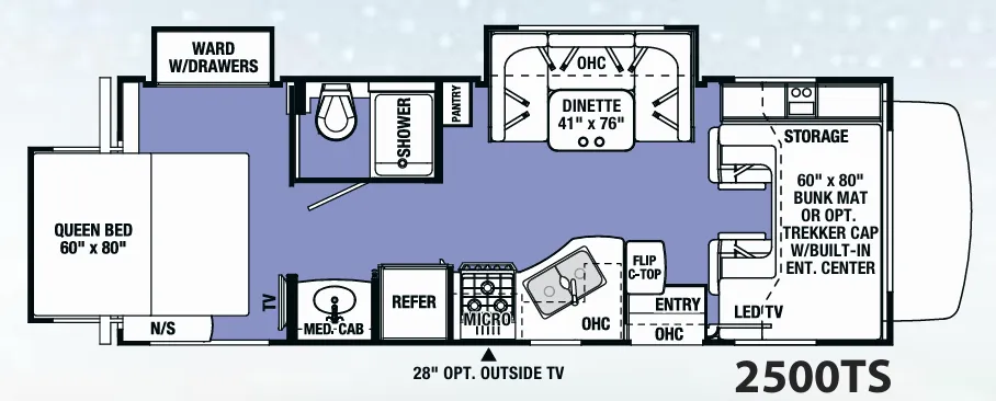Forest River Sunseeker 2500TS floor plan