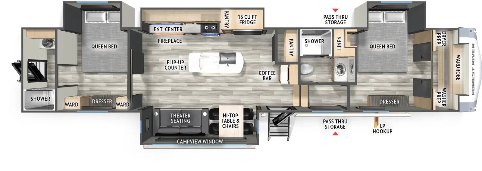 2026 Forest River Cardinal 402BEDS - Floor plan