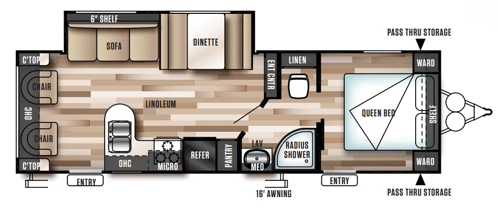Forest River Wildwood X-Lite 254RL floor plan