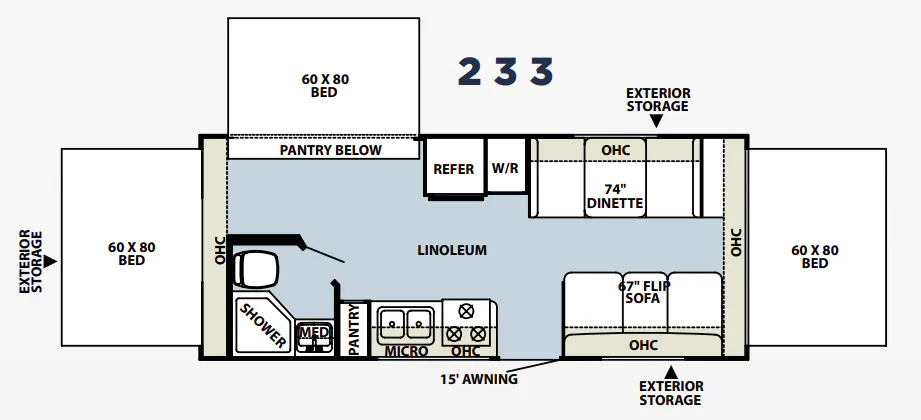 Forest River Rockwood Roo 233 floor plan