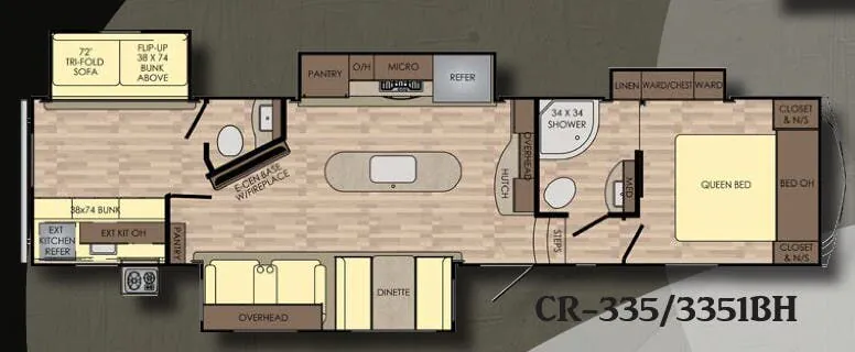 CrossRoads Cruiser 3351BH floor plan