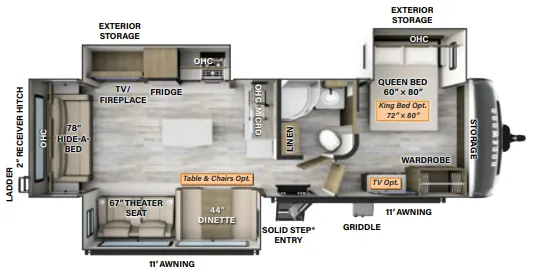 Forest River Rockwood Ultra Lite 2906BS floor plan
