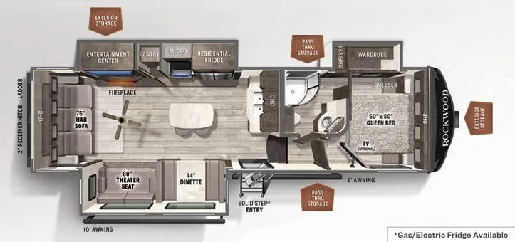 Forest River Rockwood Ultra Lite 2883WS floor plan