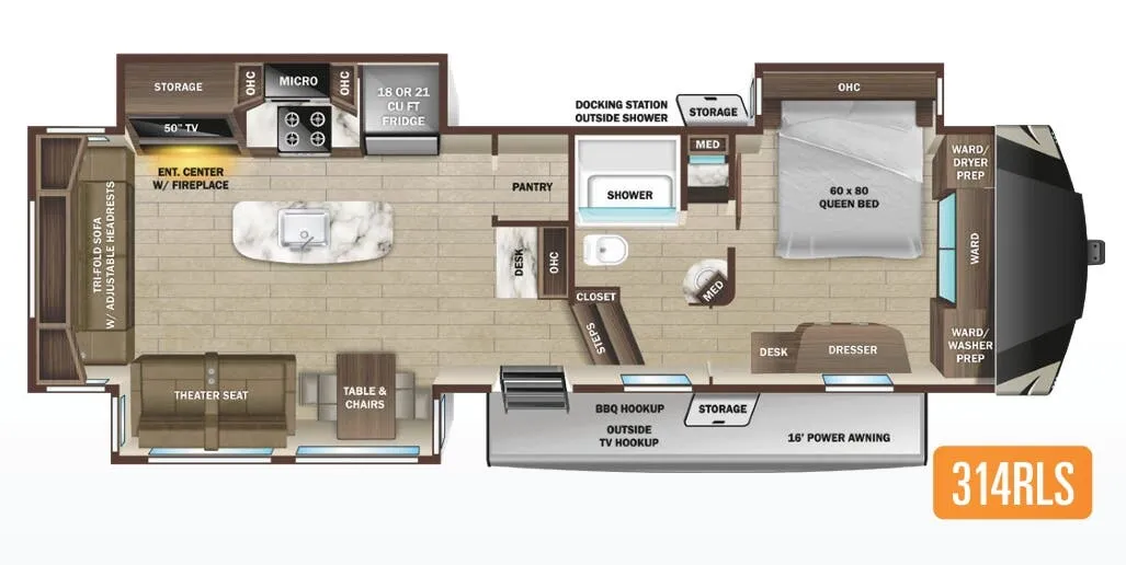 Highland Ridge Open Range 314RLS floor plan