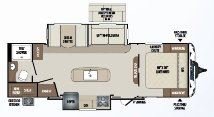 Keystone Bullet 265RBIWE floor plan