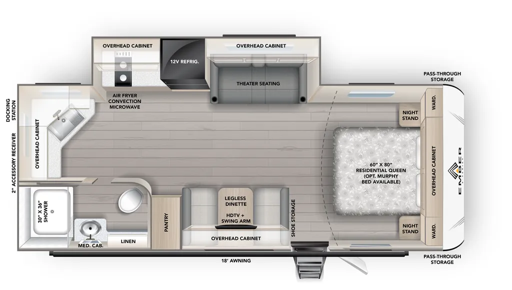 2027 Ember RV E-Series 22MLQ floor plan