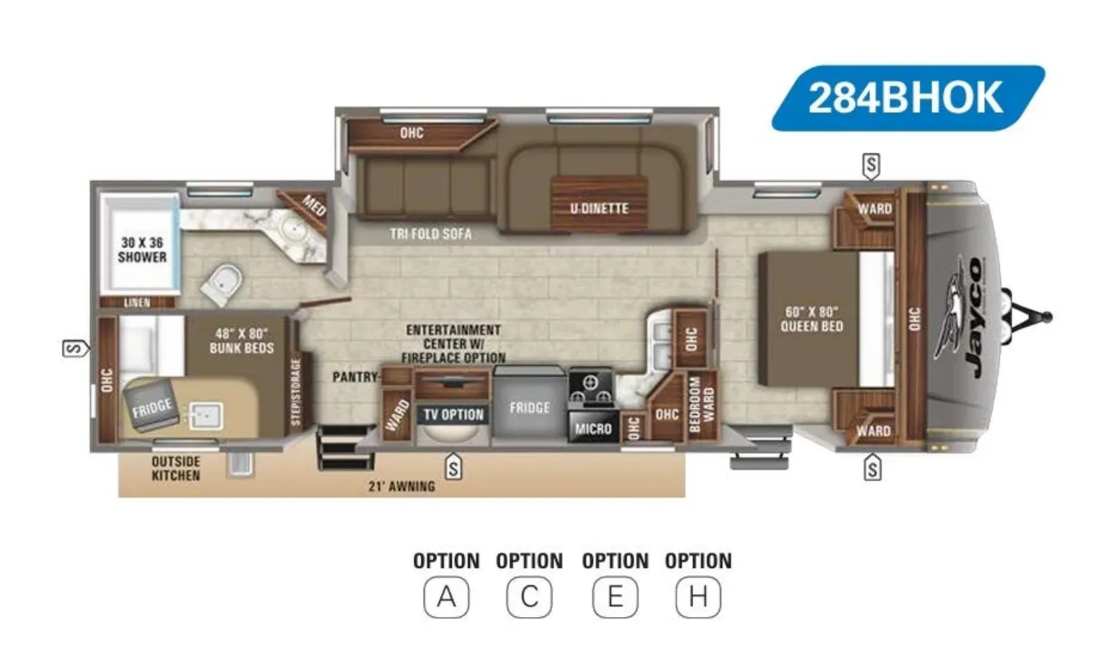 2020 Jayco Eagle 284BHOK - Floor plan