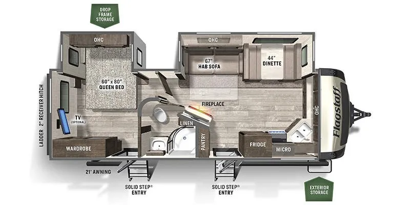 2022 Forest River Flagstaff Super Lite 26FKBS floor plan