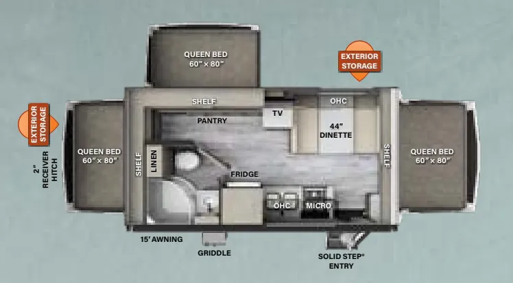 Forest River Flagstaff Shamrock 183 floor plan