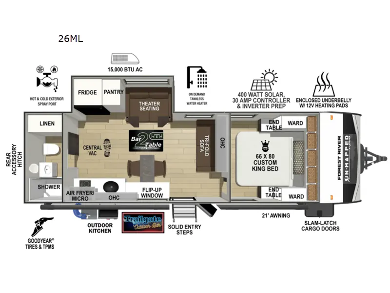 2027 Forest River R-Pod Un-Mapped 26ML - Floor plan