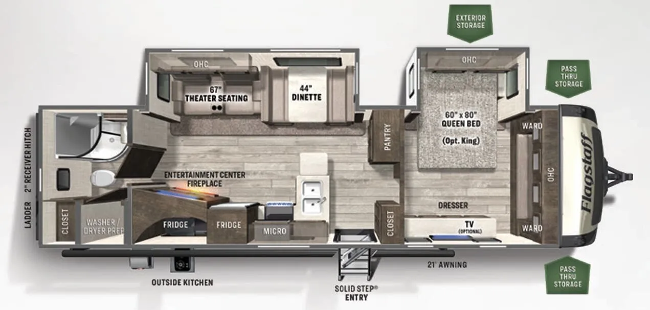 Forest River Flagstaff Super Lite 29RBS floor plan