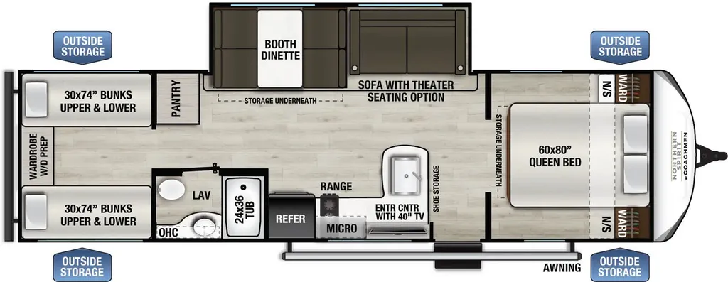2026 Coachmen Northern Spirit 29BH floor plan