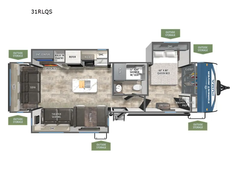 2026 Forest River Puma C 31RLQS floor plan