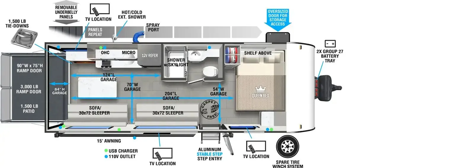 Forest River Salem FSX Max Series 190RTK floor plan