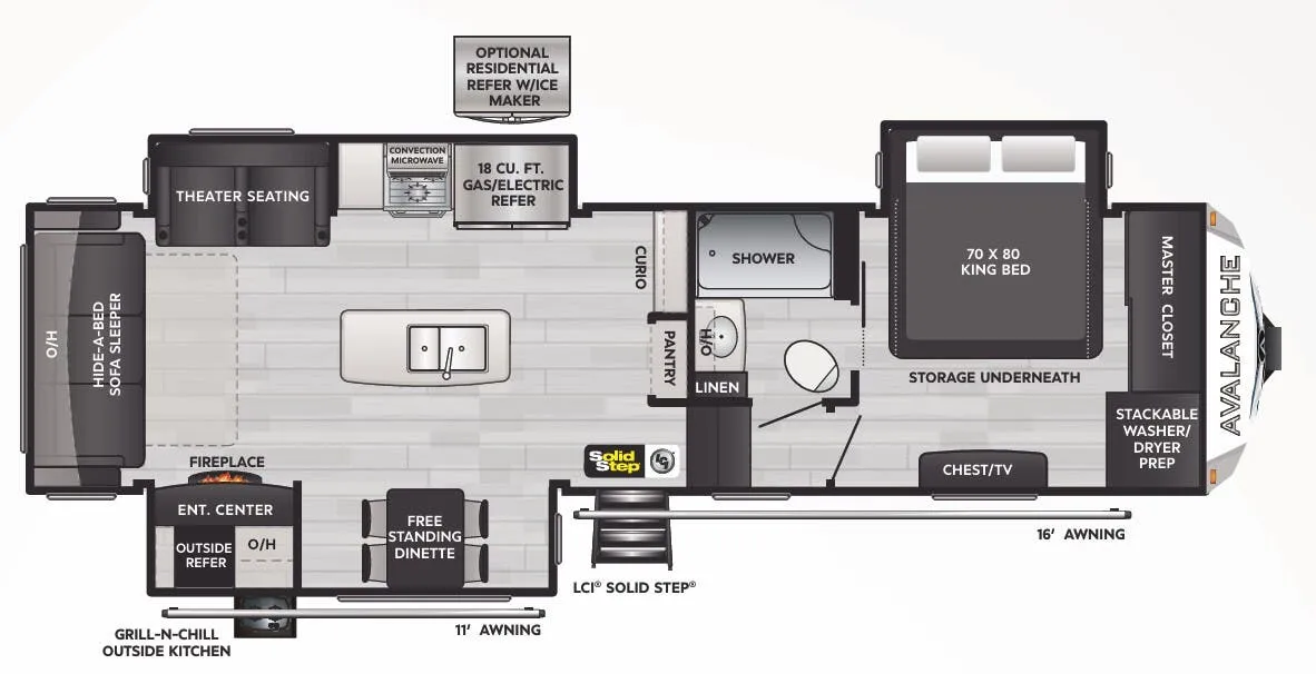 Keystone Alpine Avalanche Edition 302RS floor plan