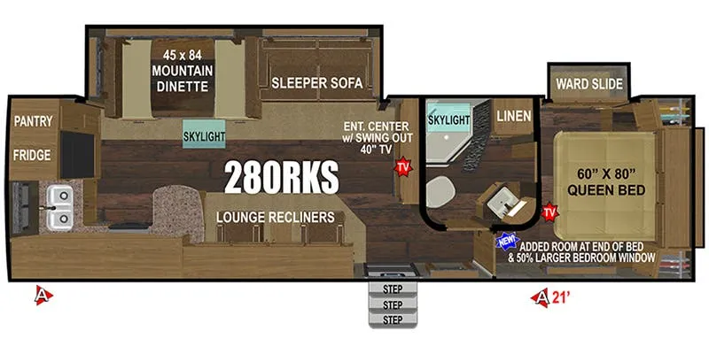 Outdoors RV Titanium Series Black Stone 280RKS floor plan