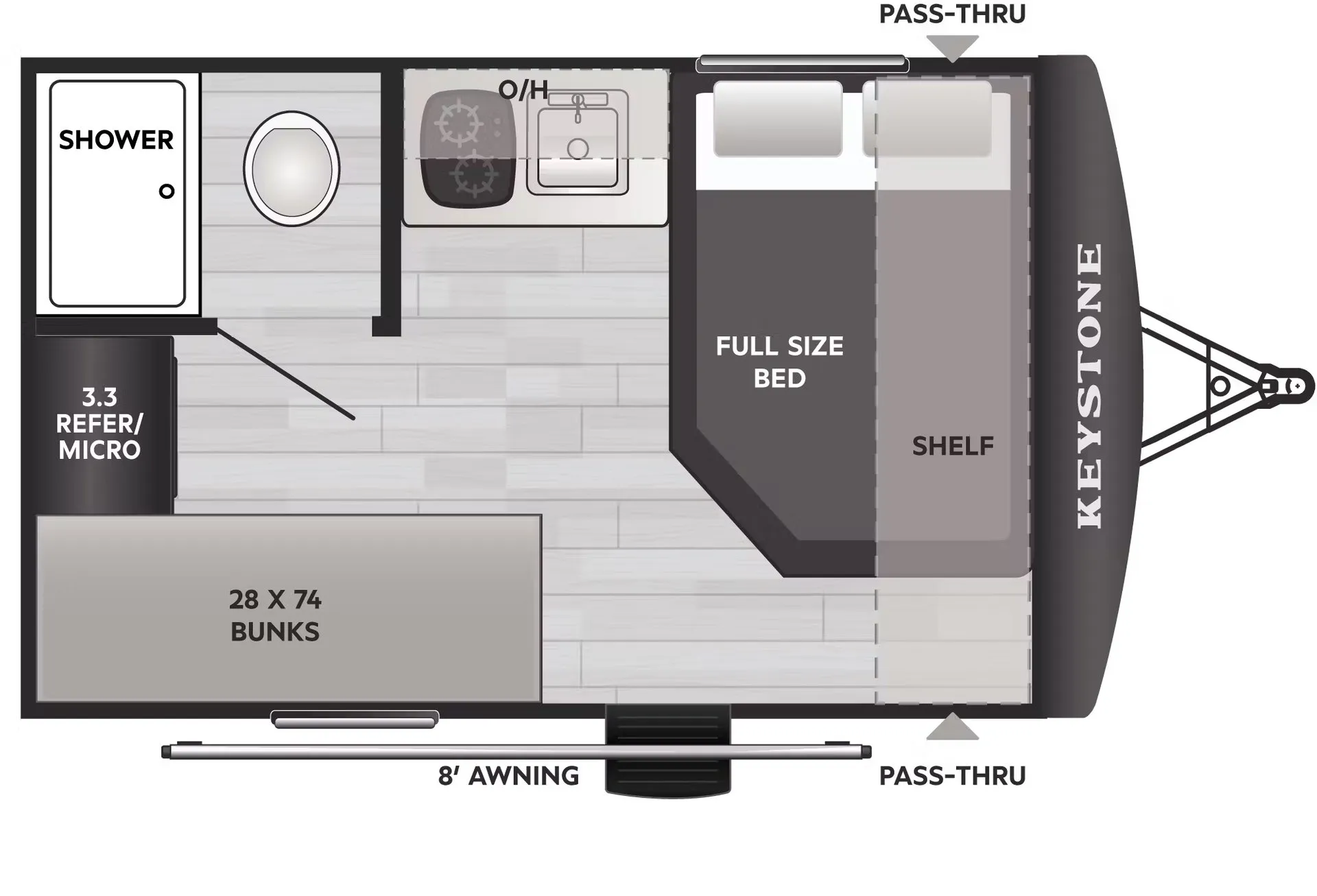 Keystone Springdale Mini 1300BH floor plan