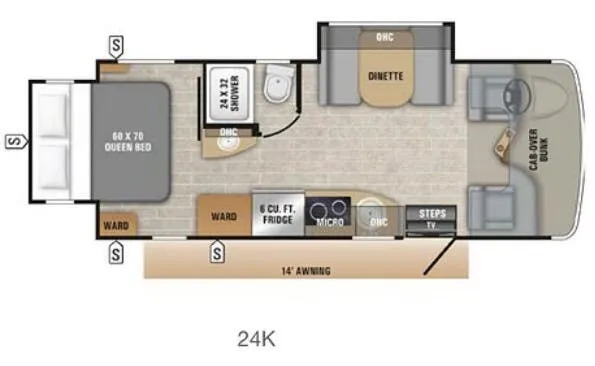 Entegra Coach Qwest 24K floor plan