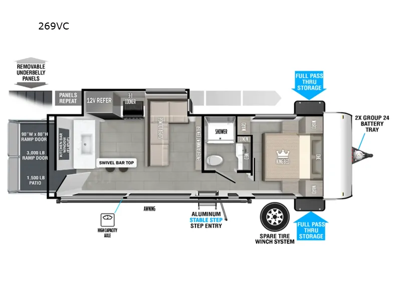 2026 Forest River Wildwood FSX 269VC floor plan