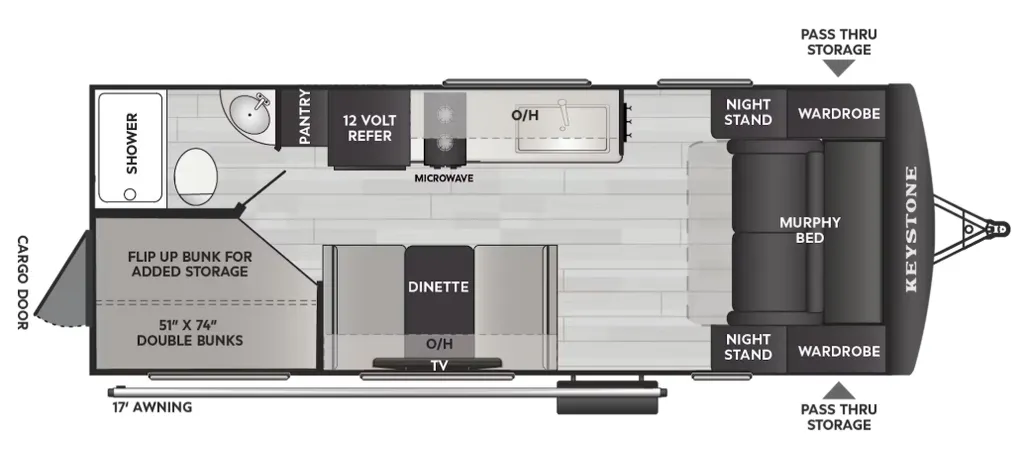 2026 Keystone Bullet Classic 21BHC floor plan