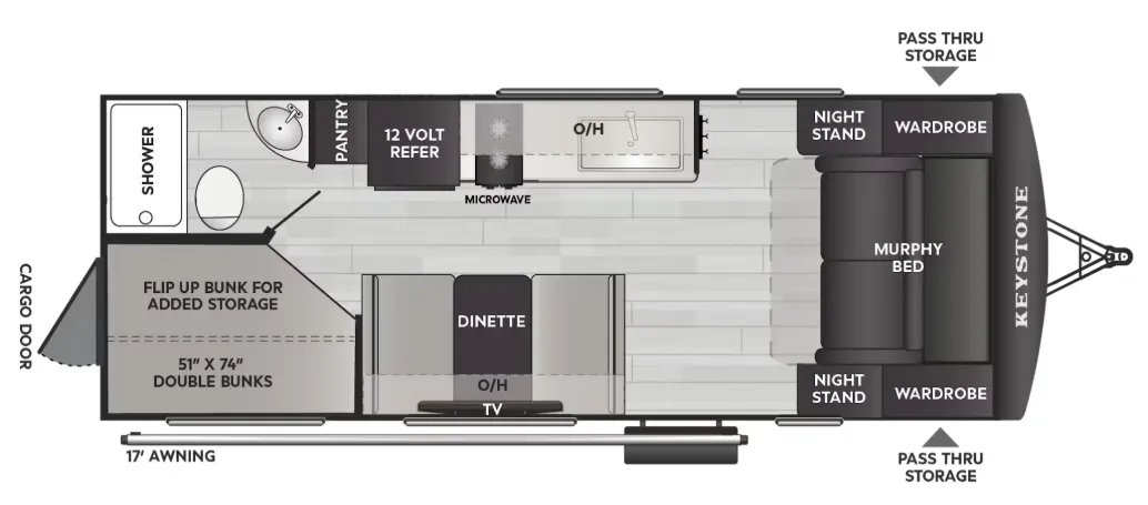 2026 Keystone Bullet Classic 21BHC - Floor plan