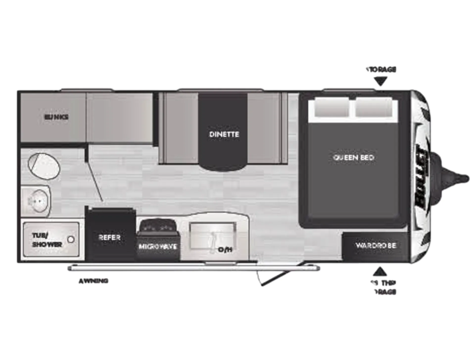 Keystone Bullet Crossfire 1700BH floor plan
