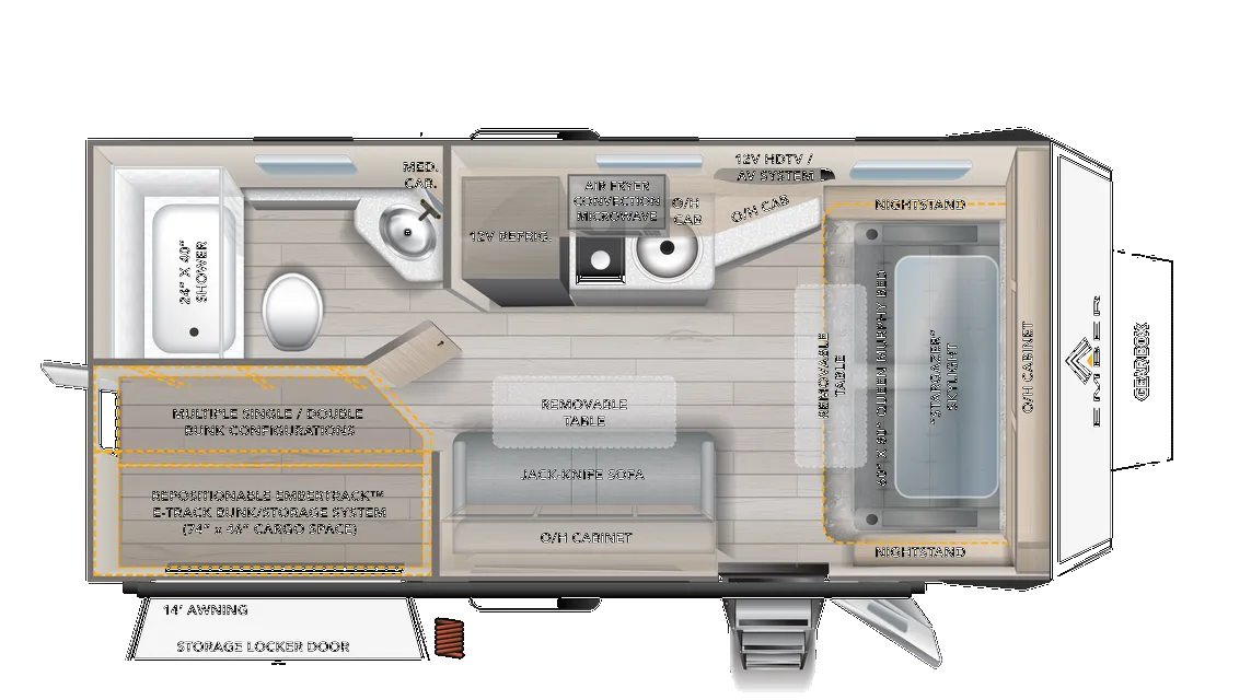 Ember RV Overland 190MSL floor plan