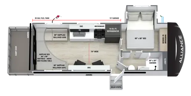 Alliance RV Valor 23T15 floor plan
