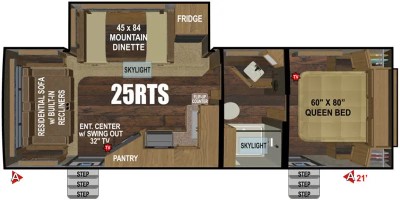 Outdoors RV Mountain Series Timber Ridge 25RTS floor plan