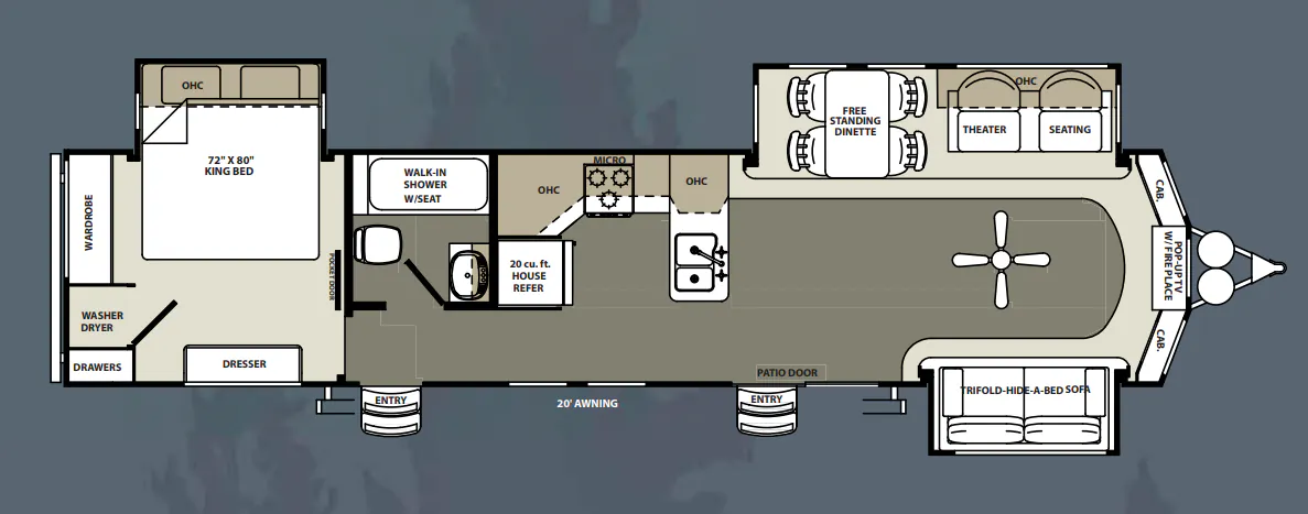 Forest River Sandpiper Destination 393CK floor plan