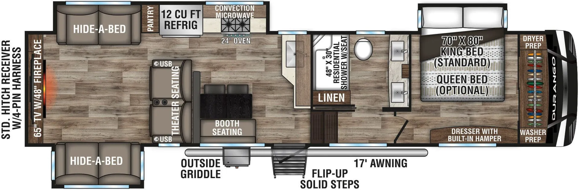 2021 K-Z Durango D326RLT - Floor plan
