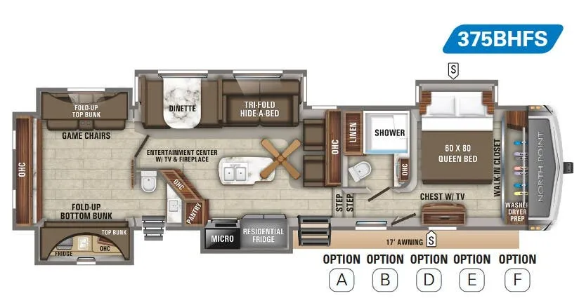 Jayco North Point 375BHFS floor plan
