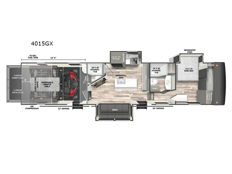 2025 Forest River Stealth 4015GX - Floor plan