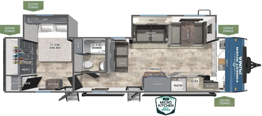 Forest River Puma 31FKRK floor plan