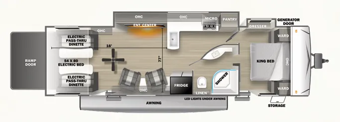 Forest River Shockwave 3030RLT floor plan