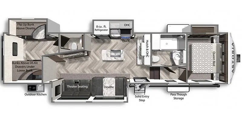 Dutchmen Astoria 1500 3343BHF floor plan