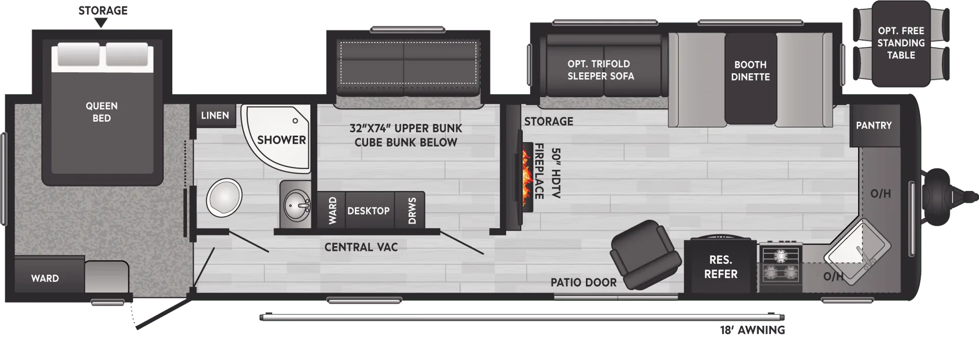 Keystone Hideout 38FKTS floor plan