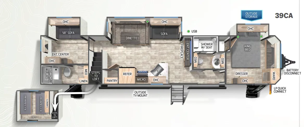 Forest River Cherokee Timberwolf 39CA floor plan