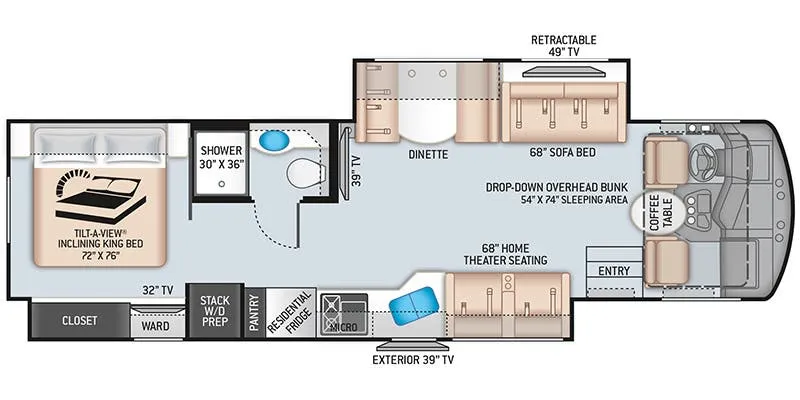 2023 Thor Motor Coach Challenger 35MQ - Floor plan