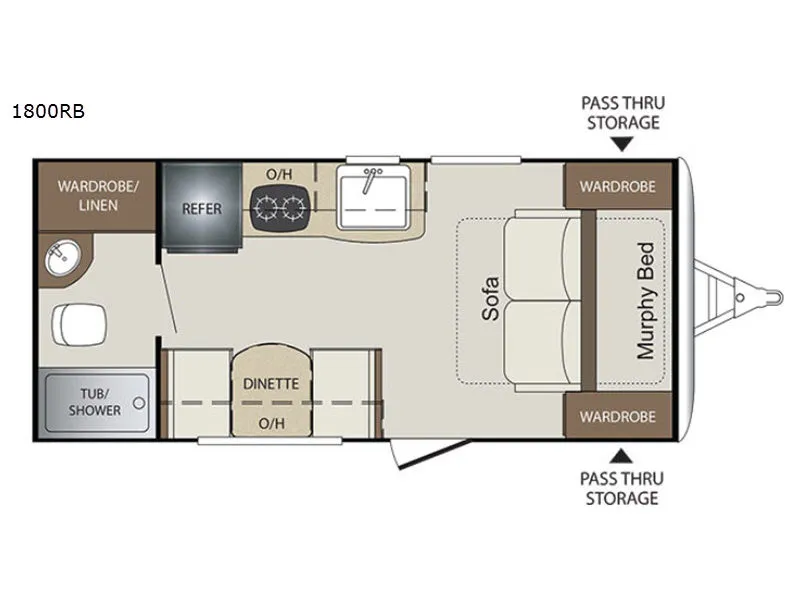 2018 Keystone Bullet Crossfire 1800RB - Floor plan