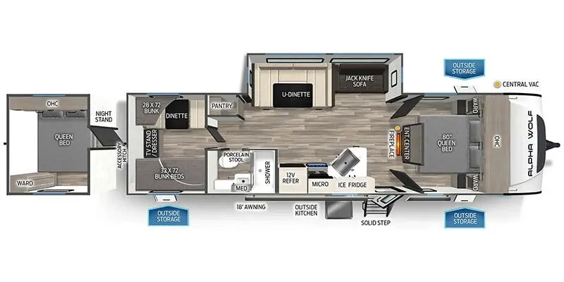 2025 Forest River Cherokee Alpha Wolf 280QBS - Floor plan
