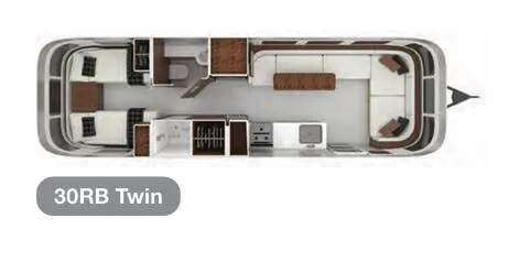 Airstream Globetrotter 30RB Twin floor plan