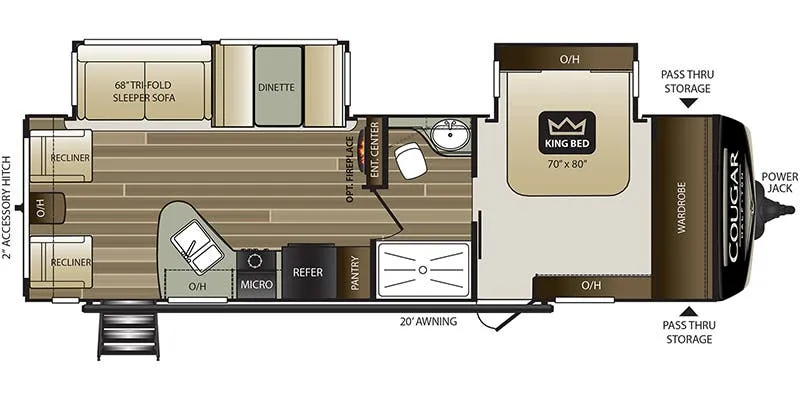 Keystone Cougar Half-Ton 29RLD floor plan