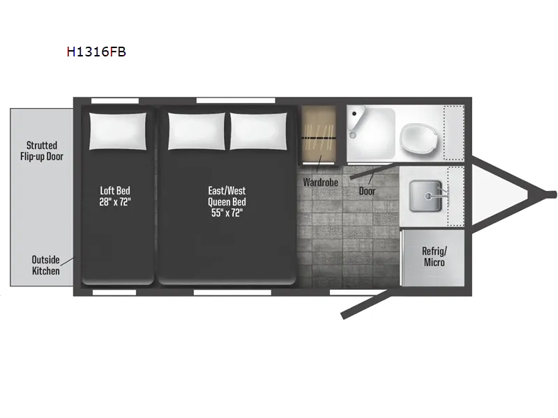 2023 Winnebago Hike 100 H1316FB - Floor plan