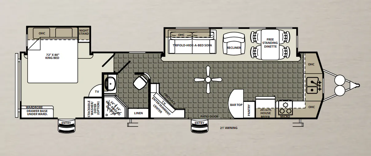 Forest River Sierra Destination 392FK floor plan