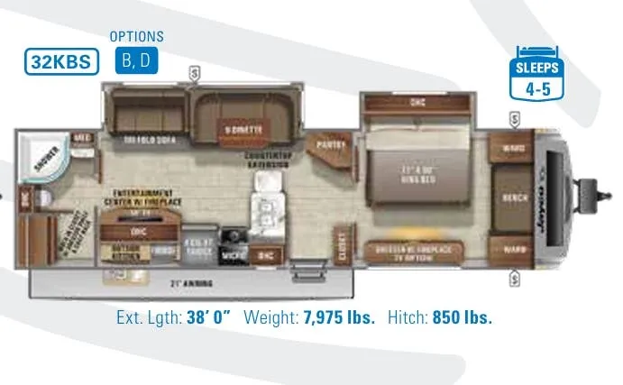 Jayco White Hawk 32KBS floor plan